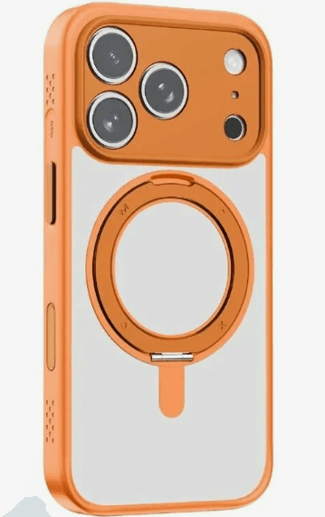 Чехол для IPhone 17 Pro, оранжевый, подставка кольцо