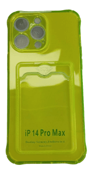 Чехол для iPhone 14 Pro Max, жёлтый с картх-ом