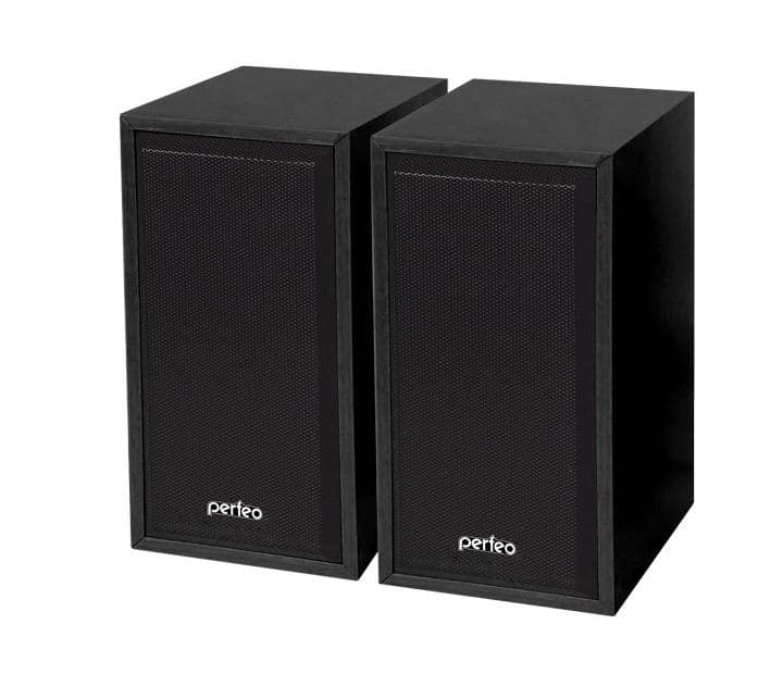 Колонки Perfeo "CABINET" PF_4327, 2.0, 2х3 Вт, чёрн, USB, Пластик/МДФ