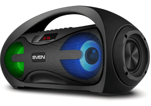 Портативная колонка SVEN PS-425, черный, 12 Вт, Bluetooth, AUX, MicroSD, 1500 мА*ч