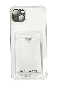 Чехол для IPhone 14 Plus, прозрачный с картхолдером