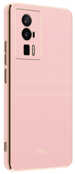 Чехол для Poco F5 Pro, розовый с золотом