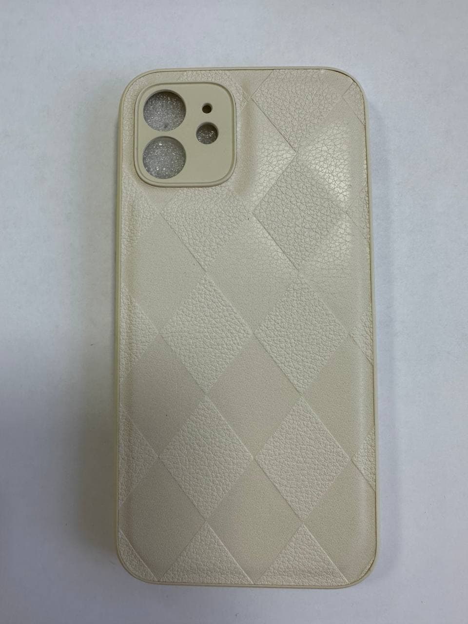 Чехол для iPhone 12, ромбик белый