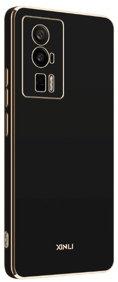 Чехол для Poco F5 Pro, чёрный с золотом