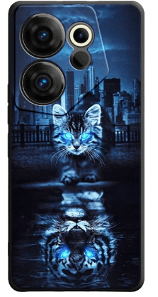 Чехол для Tecno Camon 20 Premier, неон кот
