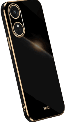 Чехол для OPPO Reno 8T, чёрный с золотом