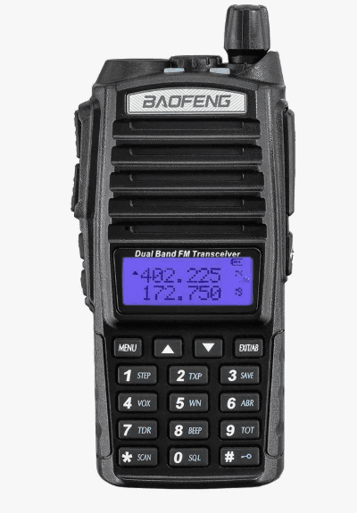 Рация Baofeng UV-82 8W черный, VHF/UHF, каналов - 128 шт, передатчик 8 Вт, до 12 км, IP54, Диапазоны частот: 136-174 МГц, 400-520 МГц, зарядка от type-c, 2800 мА*ч