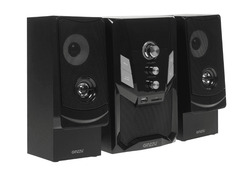 Колонки Ginzzu GM-415 черный, 50 Вт, 40 Гц - 20000 Гц, Bluetooth, RCA, USB Type-A, от сети