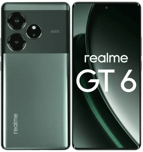 Смартфон realme GT 6 16/512 ГБ зеленый, Snapdragon 8s Gen 3 - 8x(3 ГГц), 2 SIM, AMOLED, 6.78", 2780x1264, 120 Гц, камера 50+50+8 Мп, NFC, 5G, GPS, 5500 мА*ч, 120 Вт