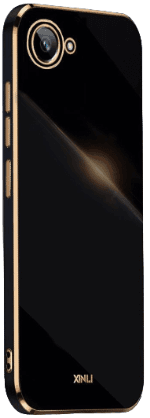 Чехол для Realme C30, черный с золотом