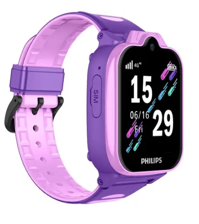 Детские часы Philips W6610 розовый, LTE, ремешок - розовый, камера, GPS, LBS, Wi-Fi, IP67
