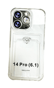Чехол для iPhone 14 pro, прозрач с картхолдером