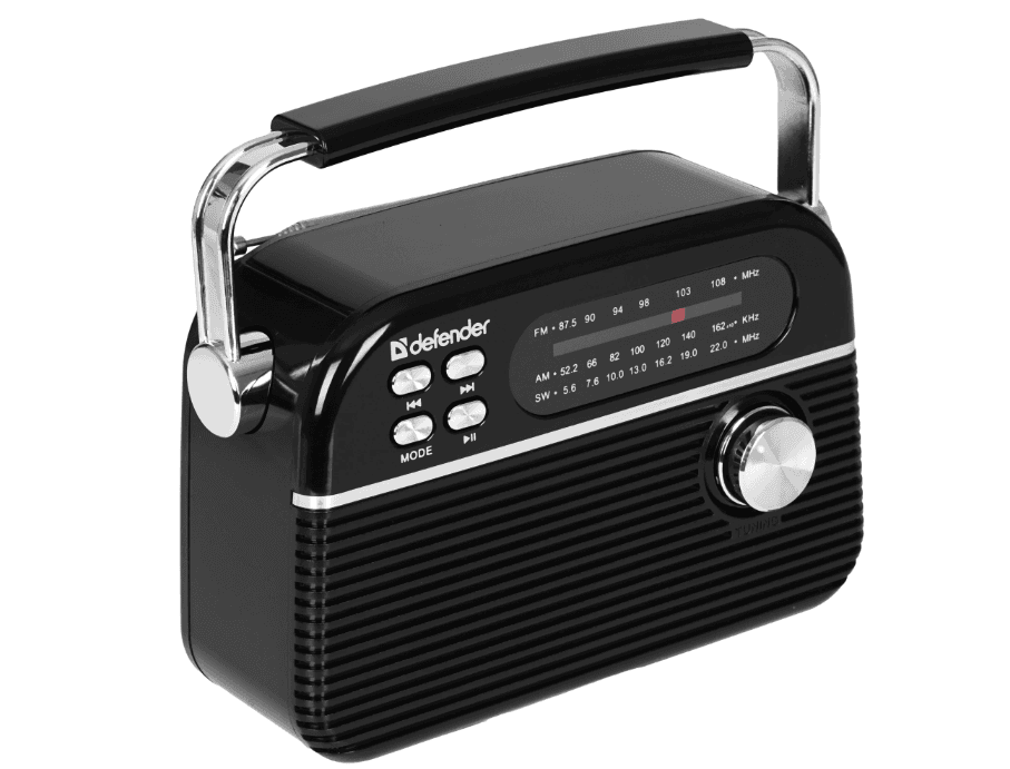 Радиоприемник Defender Vega черный, 5 Вт, FM, SW, АМ, microSD, microSDHC, USB, 1200 мА*ч