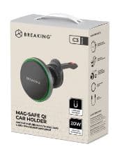 Держатель автомобильный Breaking C3, Mag•Safe Qi, 20W (Черный)