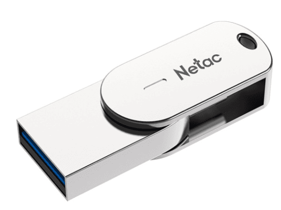 Память USB 3.0/USB Type-C 64 GB Netac U785C, металл. серебристый (NT03U785C-064G-30PN)