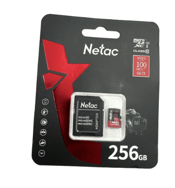 Память MicroSDXC 256Gb Netac P500 Pro + Адаптер