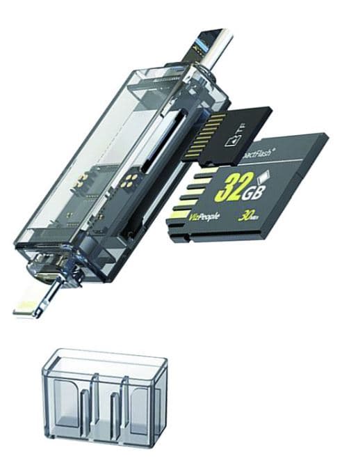 Картридер WALKER WCD-71 (SD/micro SD), Type-C-Lightning