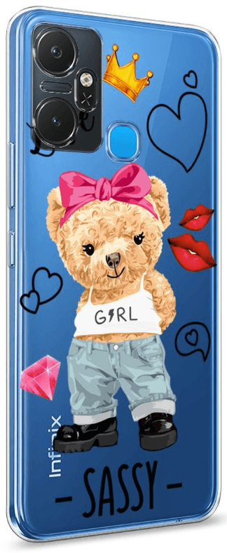 Чехол для Infinix Smart 6 Plus, силиконовый медведь