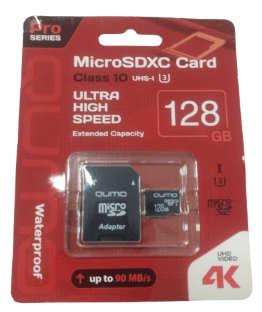 Карта памяти microSDXC [класс 10/UHS-I/U3] 128 GB Qumo+ SD адаптер