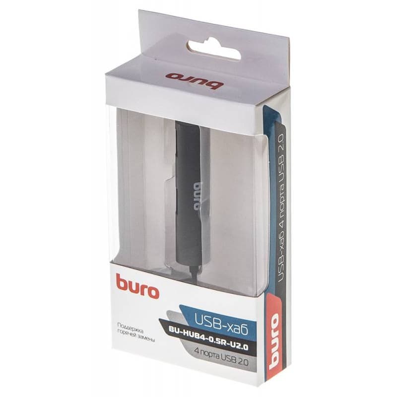 USB-концентратор Buro BU-HUB4-0.5R-U2.0
