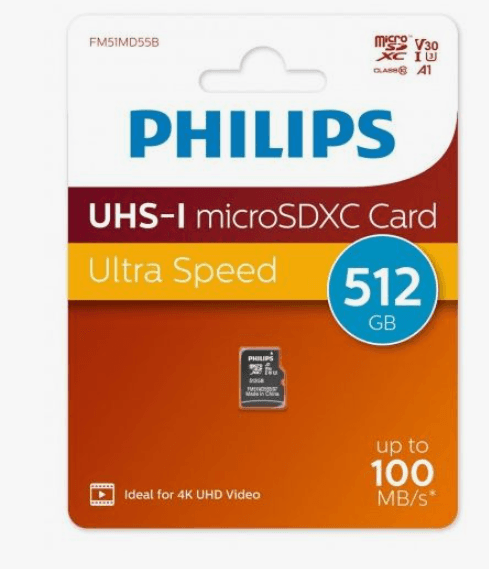 Флеш карта microSD 512GB PHILIPS Ultra Speed microSDXC Card 100 MB/s