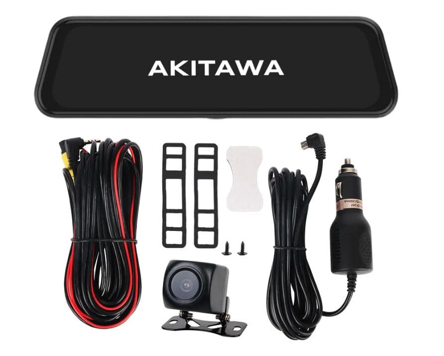 Авто-видеорегистратор AKITAWA W1018, 3 мп, 2304x1296 Super HD, 170°, 30 кадр/с, G-сенсор, датчик движения, 2 камеры, ночный режим,  до 64 Гб