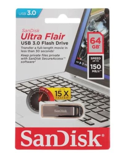 Память USB Flash 64 ГБ SanDisk Ultra Flair [SDCZ73-064G-G46]