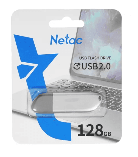 Память USB 3.0 128 GB Netac U352, серебр