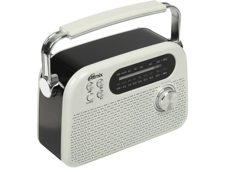 Радиоприемник портативный RITMIX RPR-045 белый, FM, AM, SW, USB, 1200 мАч