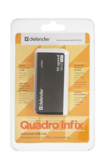 USB-разветвитель Defender Quadro Infix (art. 83504)