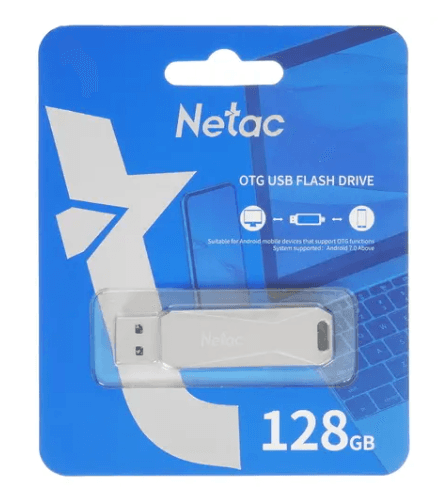 USB 3.0/USB Type-C 128 GB Netac U782C, сереб