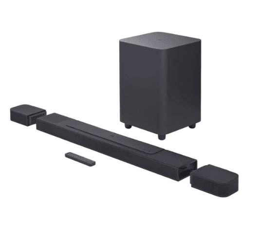 Саундбар JBL BAR 1000 черный, 7.1.4, 880 Вт, 3D, DTS X, Dolby Atmos, Bluetooth, Wi-Fi, HDMI, USB, S/PDIF, Беспроводное подключение сабвуфера