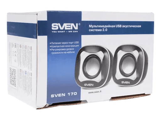 Колонки 2.0 SVEN 170 5 Вт, проводной ПДУ
