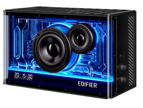 Акустическая система EDIFIER QD35, 1.0, Bluetooth, 40 Вт, часы, Встроенная быстрая зарядка TurboGaN: USB-C 35 Вт, USB-A 18 Вт, Тип электропитания - от сети