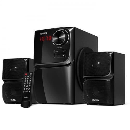 Колонки 2.1 Sven MS-305 RMS 40W, Bluetooth, FM, USB, SD, дисплей, ПДУ, МДФ, чёрный