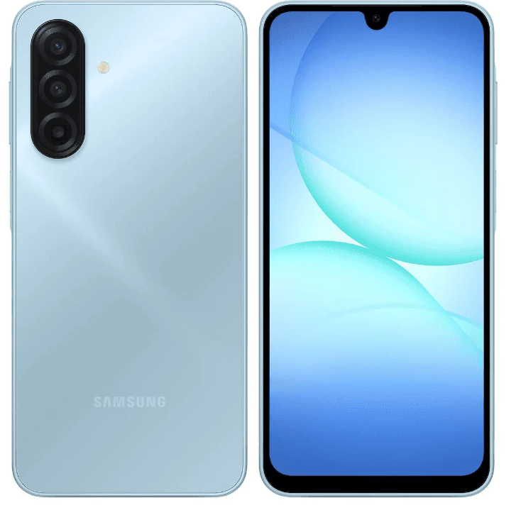 Смартфон Samsung Galaxy A17 8/256 ГБ голубой, MediaTek Helio G99 - 8x(2.2 ГГц), 2 SIM, Super AMOLED, 6.7", 2340x1080, 90 Гц, камера 50+5+2 Мп, NFC, 4G, GPS, 5000 мА*ч